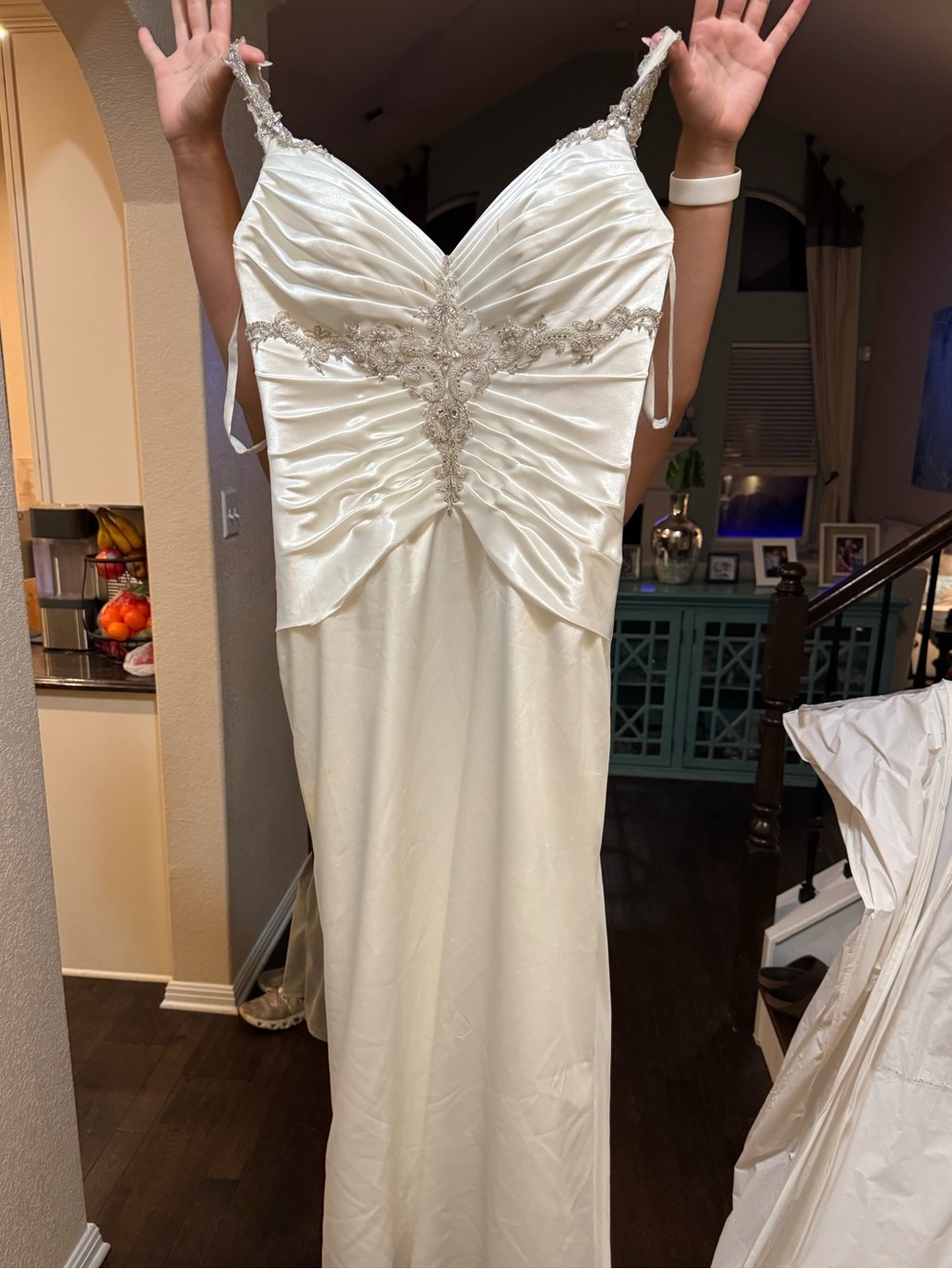 Impressions Bridal Ivory Wedding Dress with Beaded Accents